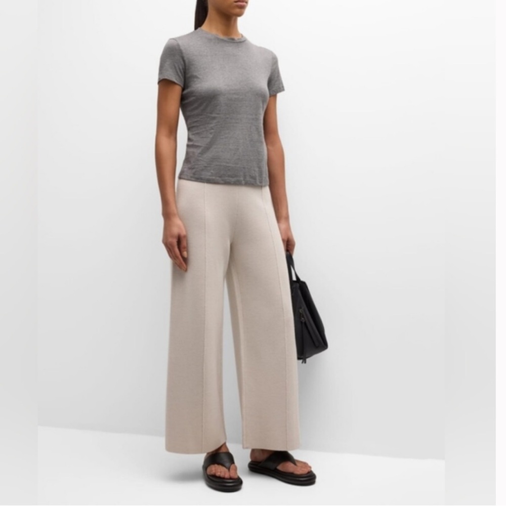 New! Rag & Bone Ivory Joy Wide Leg Pant 100% Merino Wool sz XL